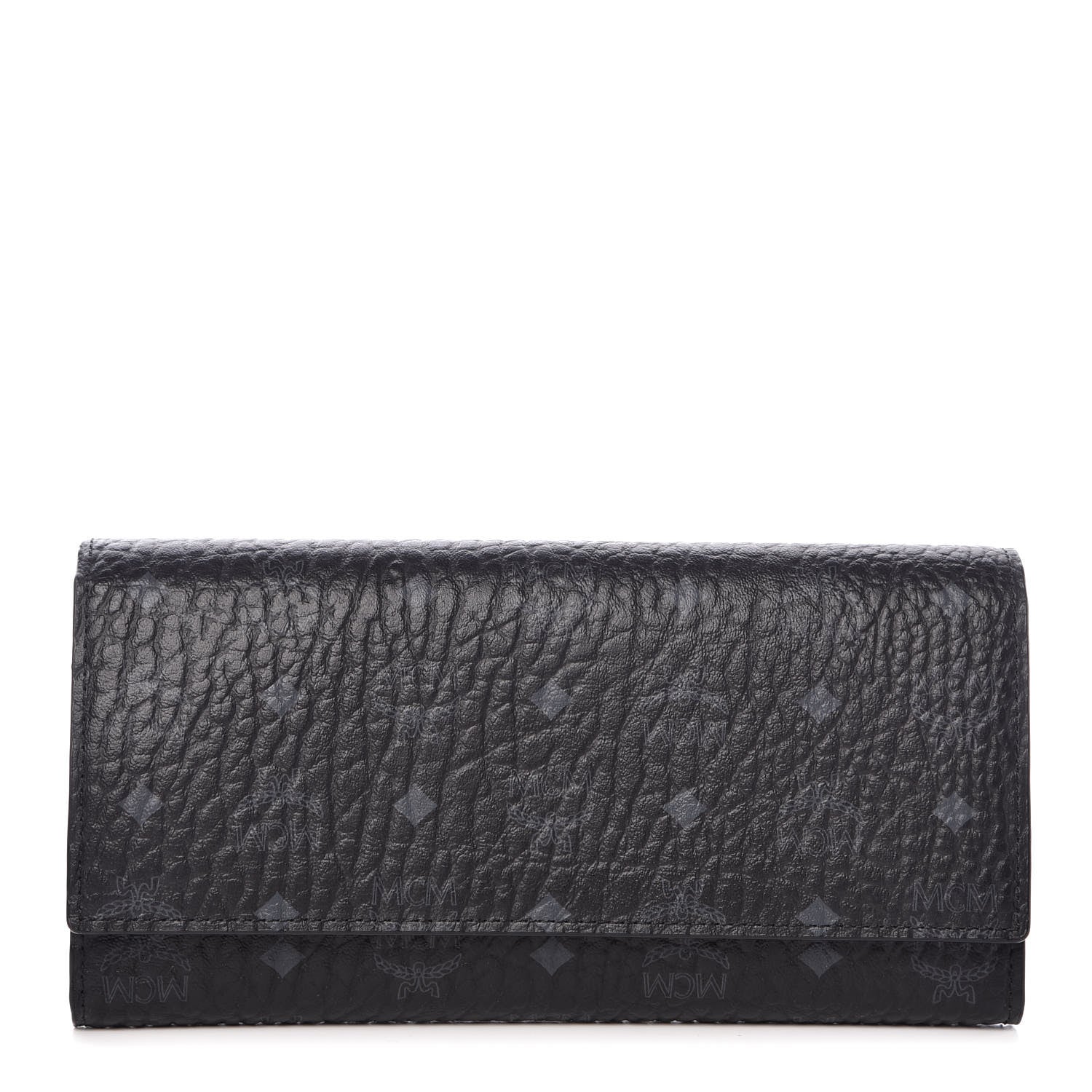 MCM Visetos Continental Flap Wallet Black 1 of 9