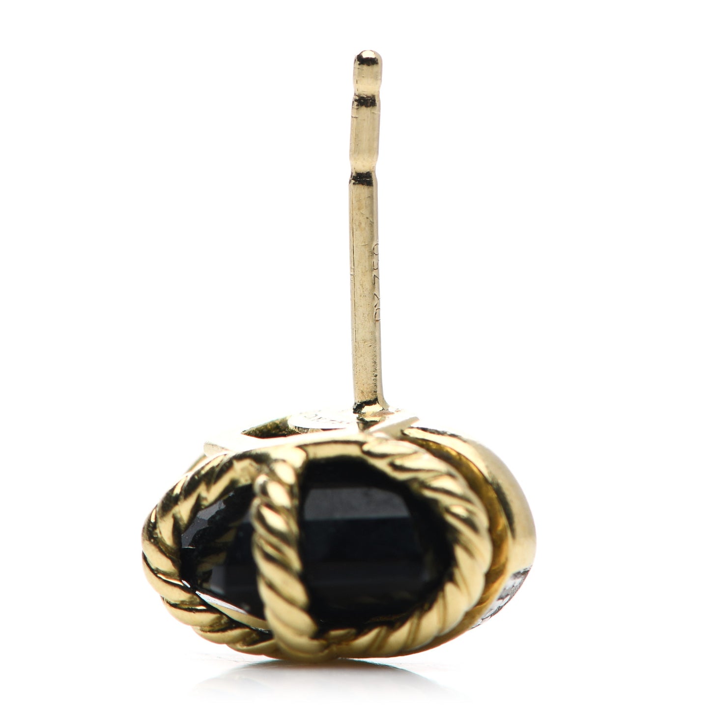 18K Yellow Gold Diamond Onyx 10mm Cable Wrap Earrings
