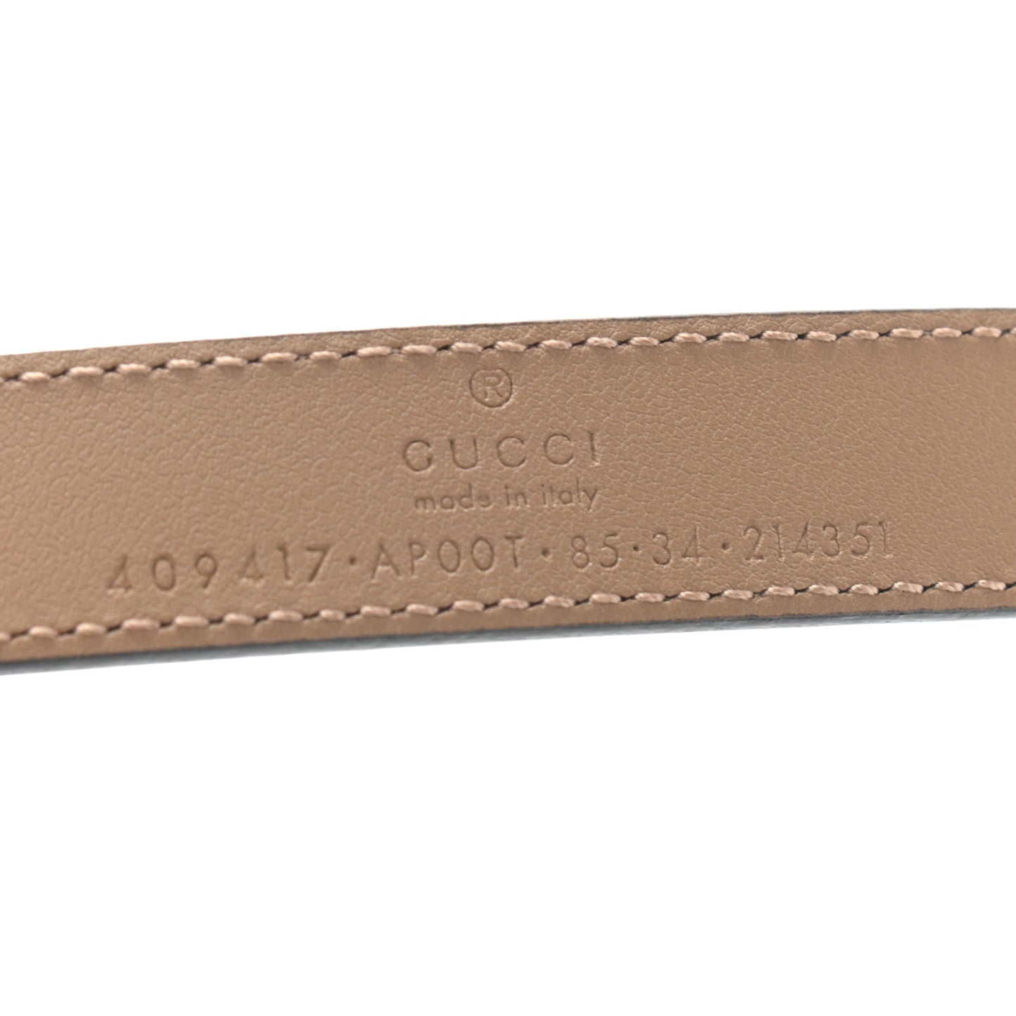Moon Calfskin Double G 20mm Belt 85 34 Natural Tan