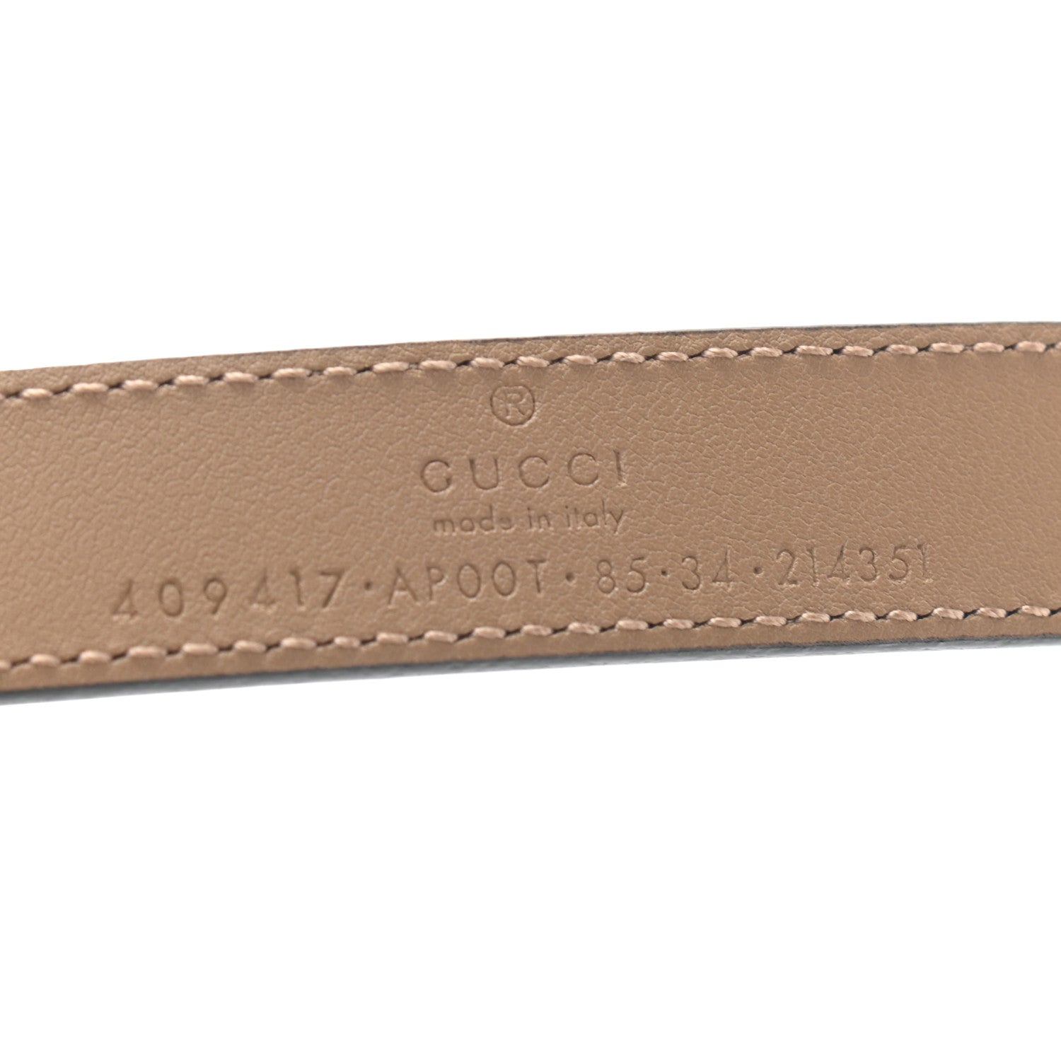 Gucci Moon Calfskin Double G 20mm Belt 85 34 Natural Tan 3 of 5