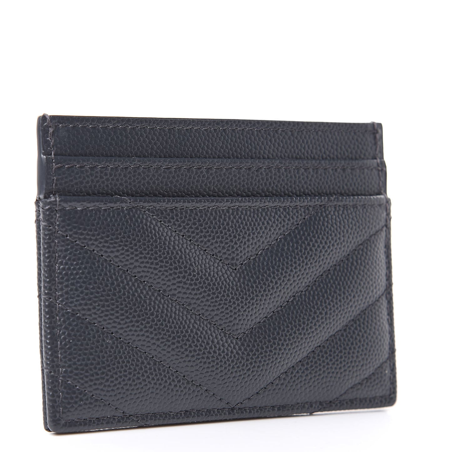 Grain De Poudre Matelasse Chevron Monogram Credit Card Case Fog