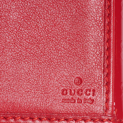 Gucci Patent Microguccissima Heart Continental Wallet Red 5 of 8
