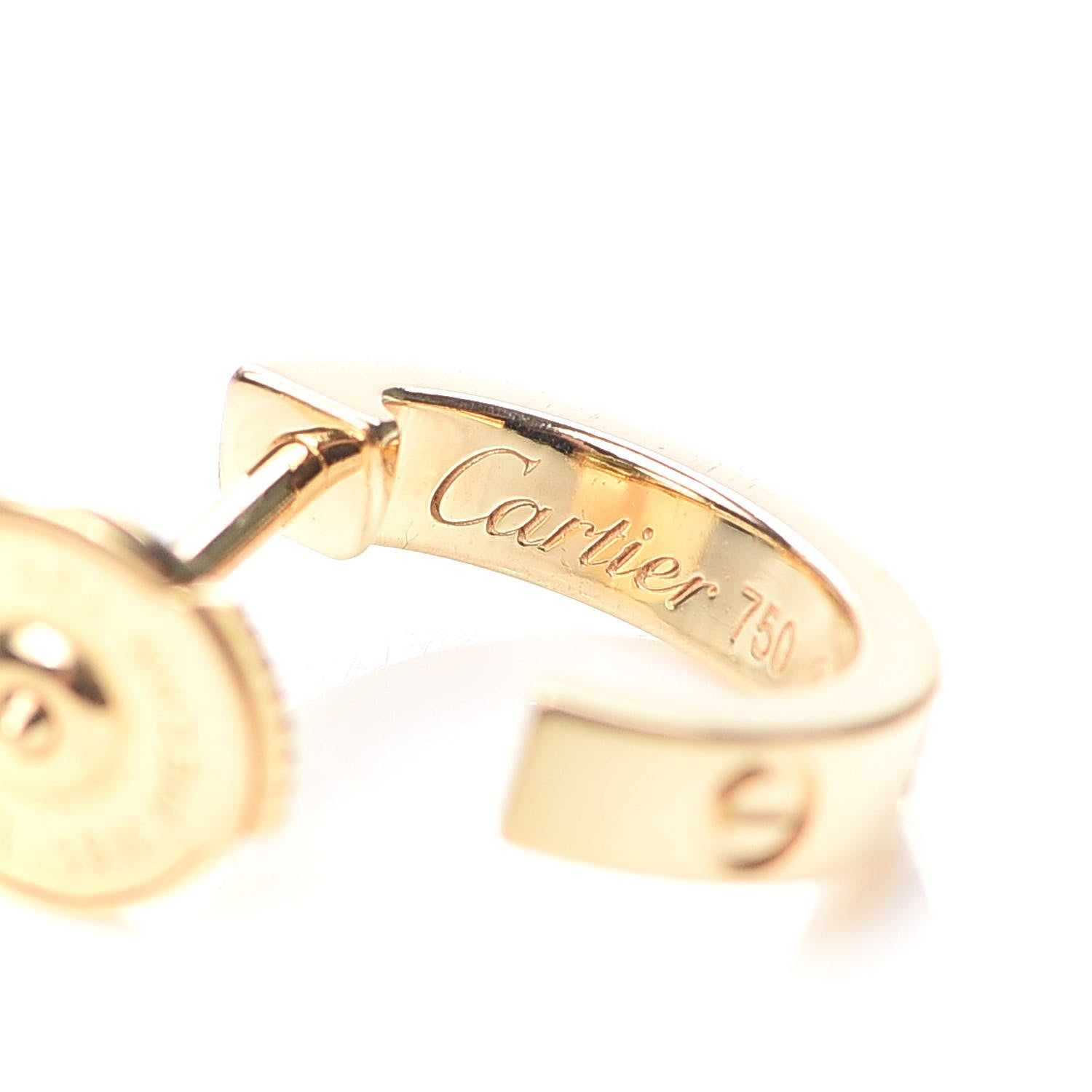 Cartier 18K Yellow Gold Small LOVE Hoop Earrings 4 of 7