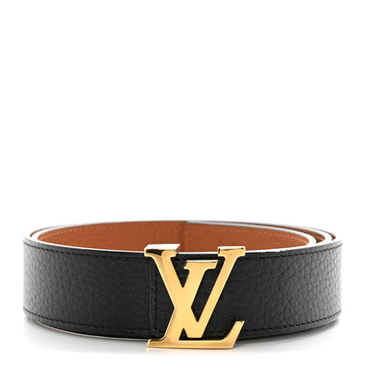 Louis Vuitton Taurillon Calfskin 30mm LV Initiales Reversible Belt 75 30 Black 1 of 7