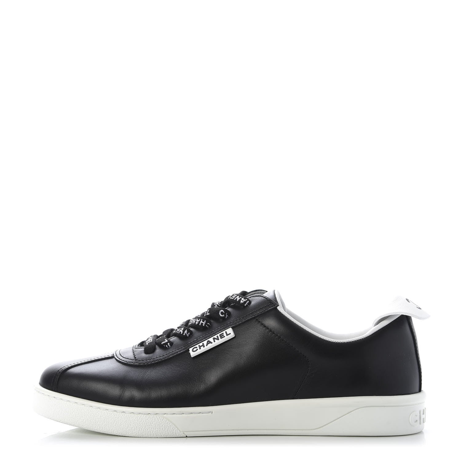 Chanel Calfskin CC Womens Sneakers 40.5 Black 1 of 10