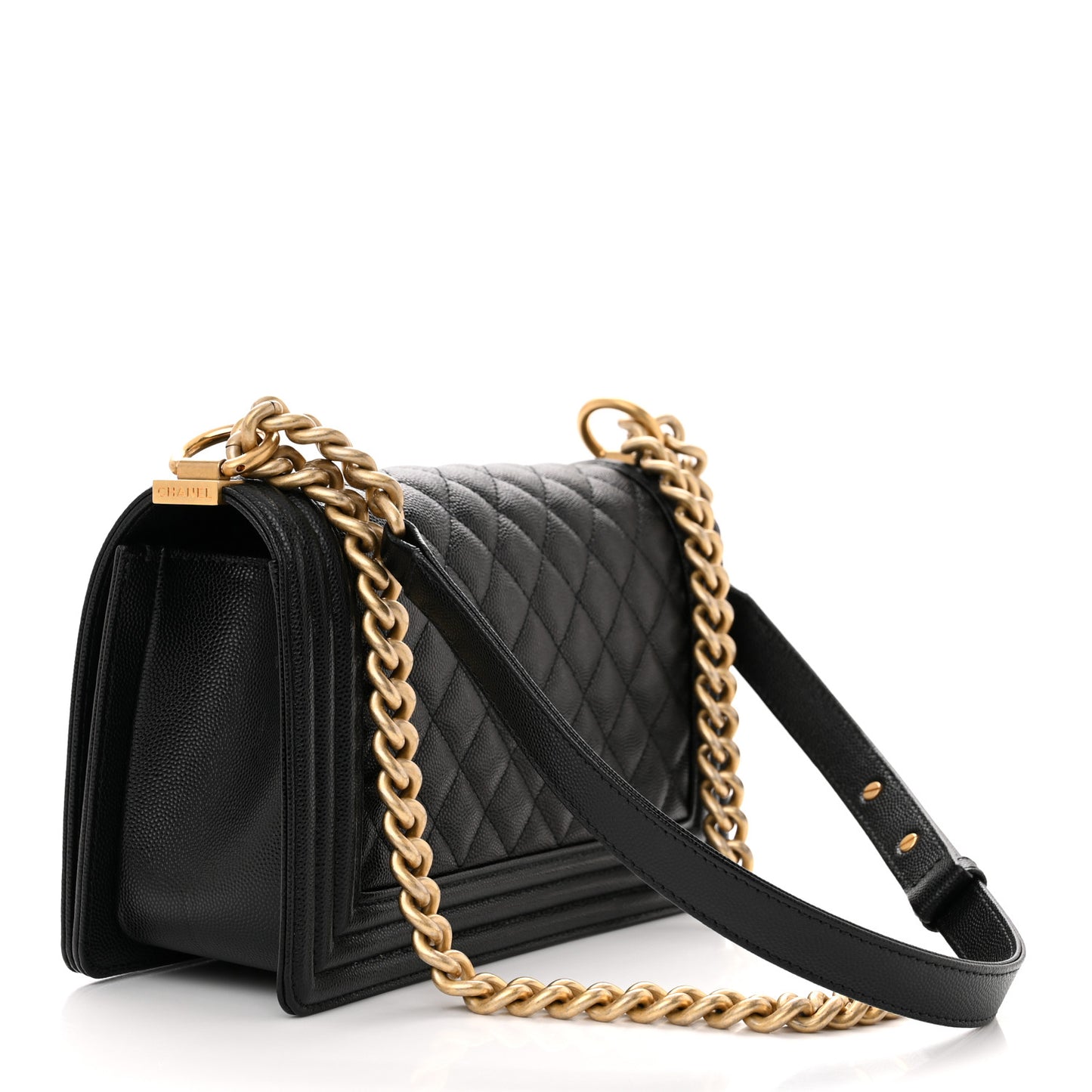 Caviar Quilted Medium Boy Flap Black