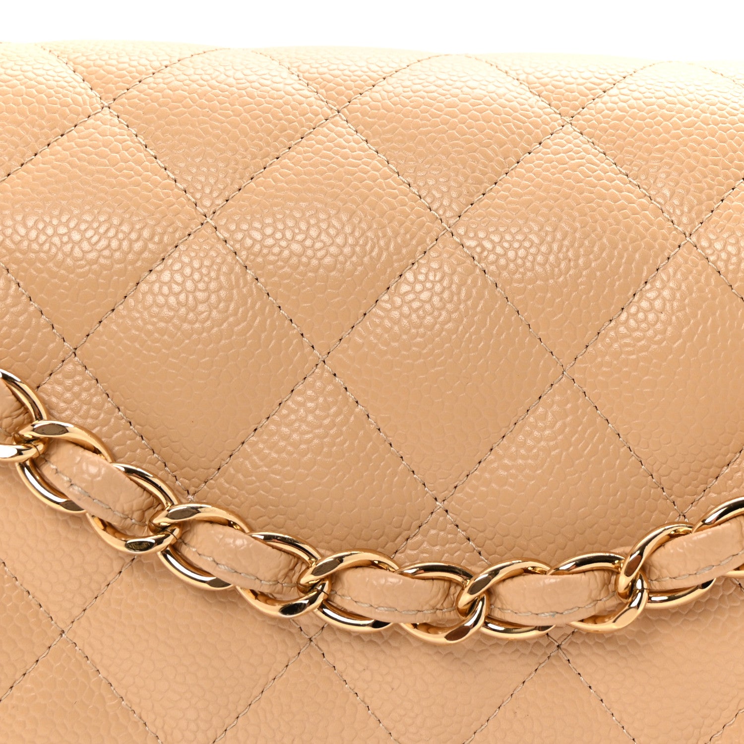 Chanel Caviar Quilted Jumbo Double Flap Beige 8 of 10