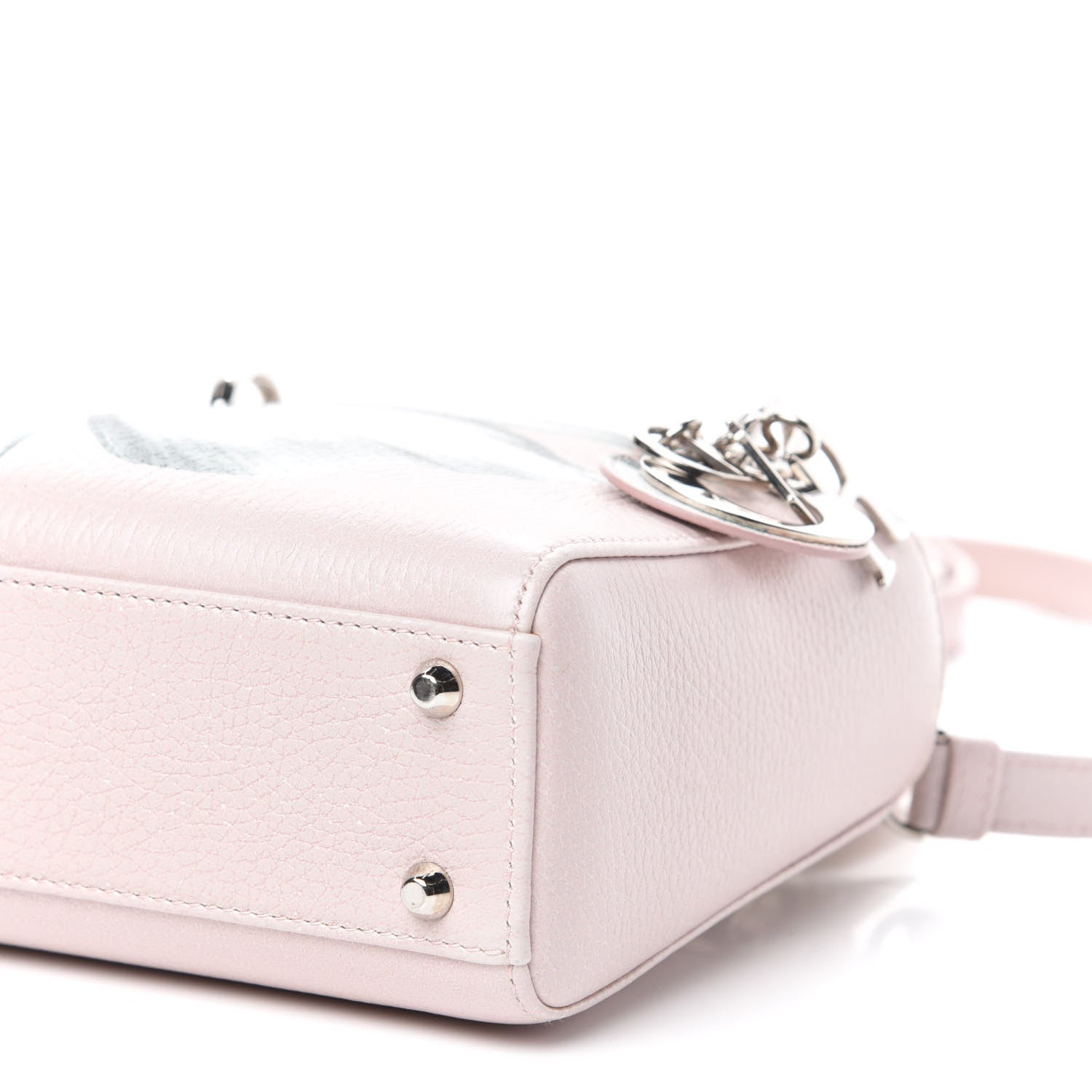 Christian Dior Deerskin Floral Printed Mini Lady Dior Pink 7 of 11