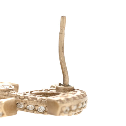 Chanel Crystal Timeless CC Earrings Light Gold 5 of 6