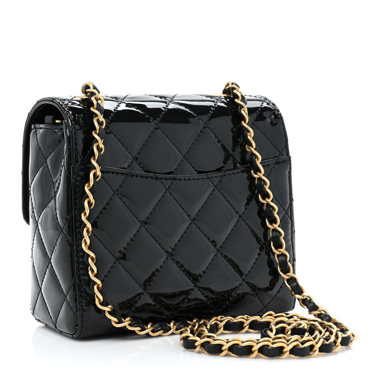 Chanel Patent Calfskin Quilted Mini Square Flap Black 3 of 10