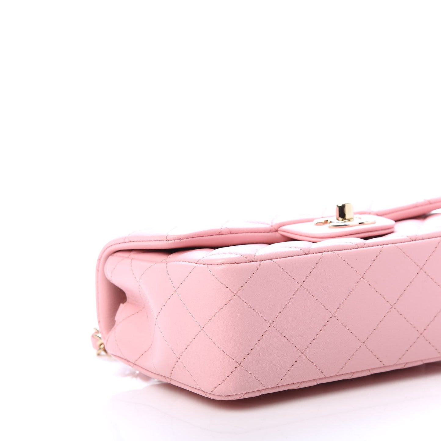 Lambskin Quilted Mini Rectangular Flap Pink