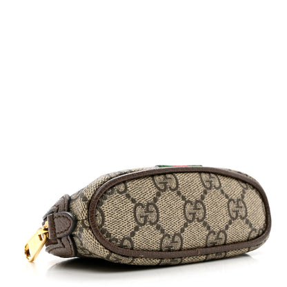 Gucci GG Supreme Monogram Web Ophidia Dome Key Pouch Beige New Acero 3 of 6