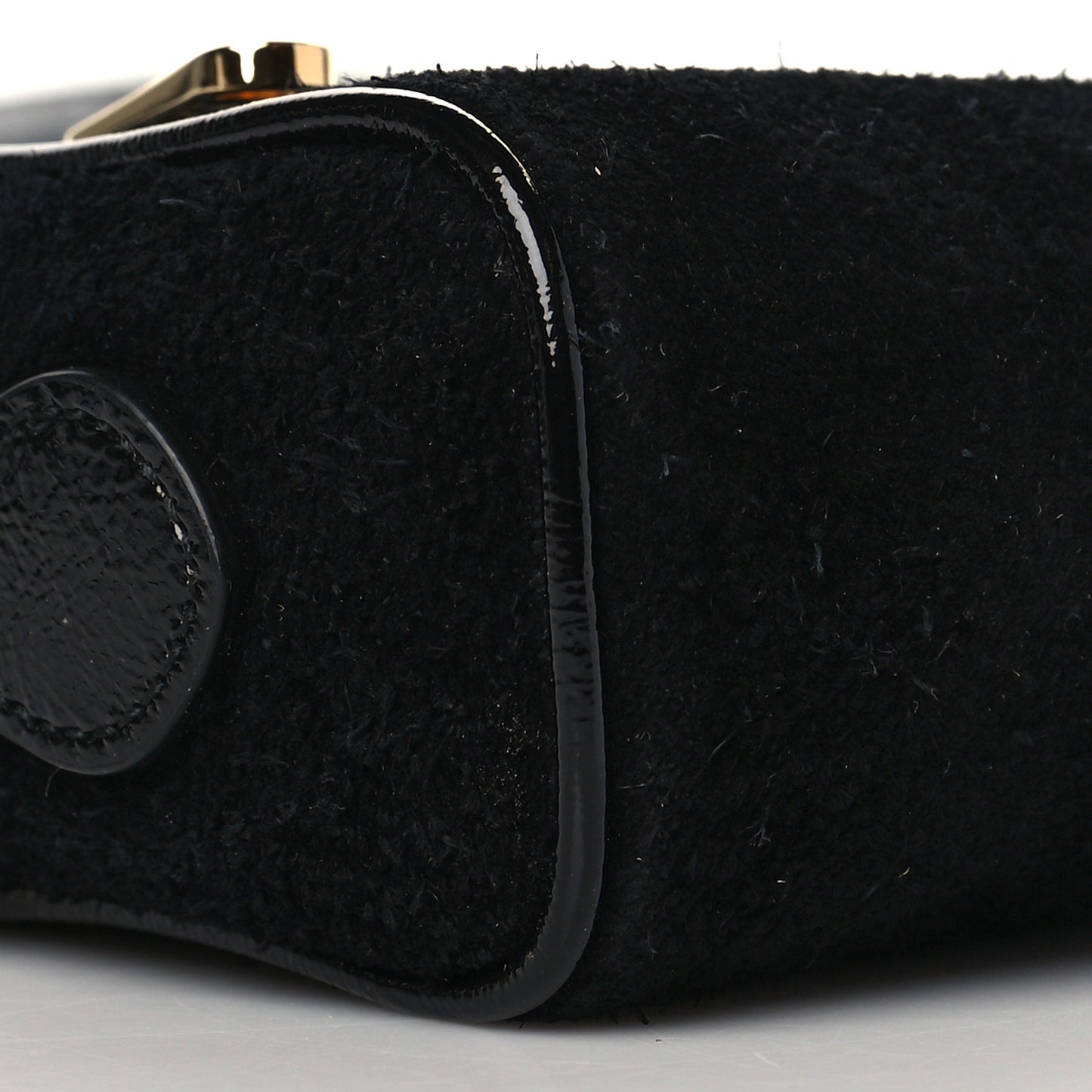 Suede Patent Web Mini Ophidia Shoulder Bag Black
