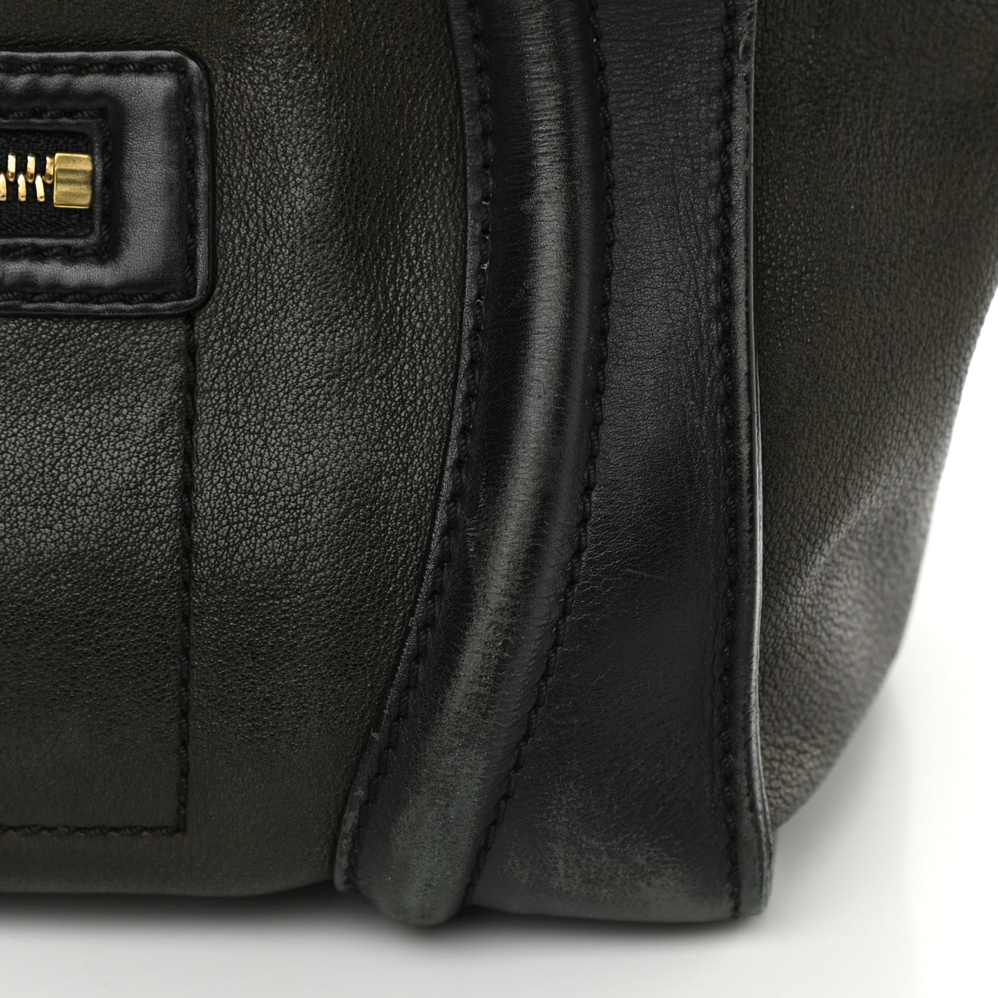 Smooth Calfskin Mini Bi-Color Luggage Forest Black