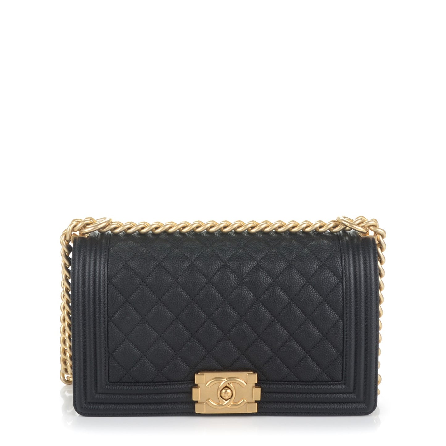 Caviar Quilted Medium Boy Flap Black