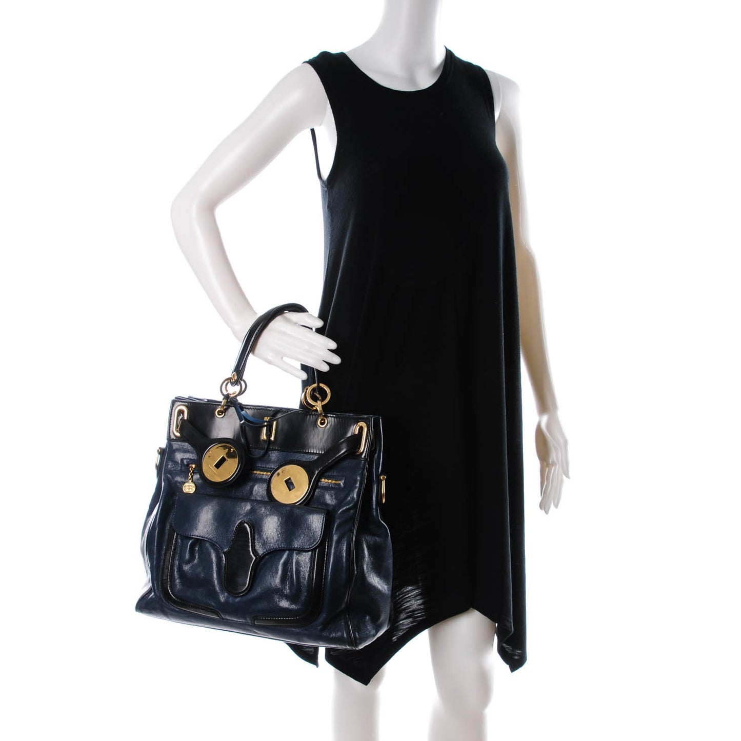 Chevre Lune Medium MM Tote Bleu