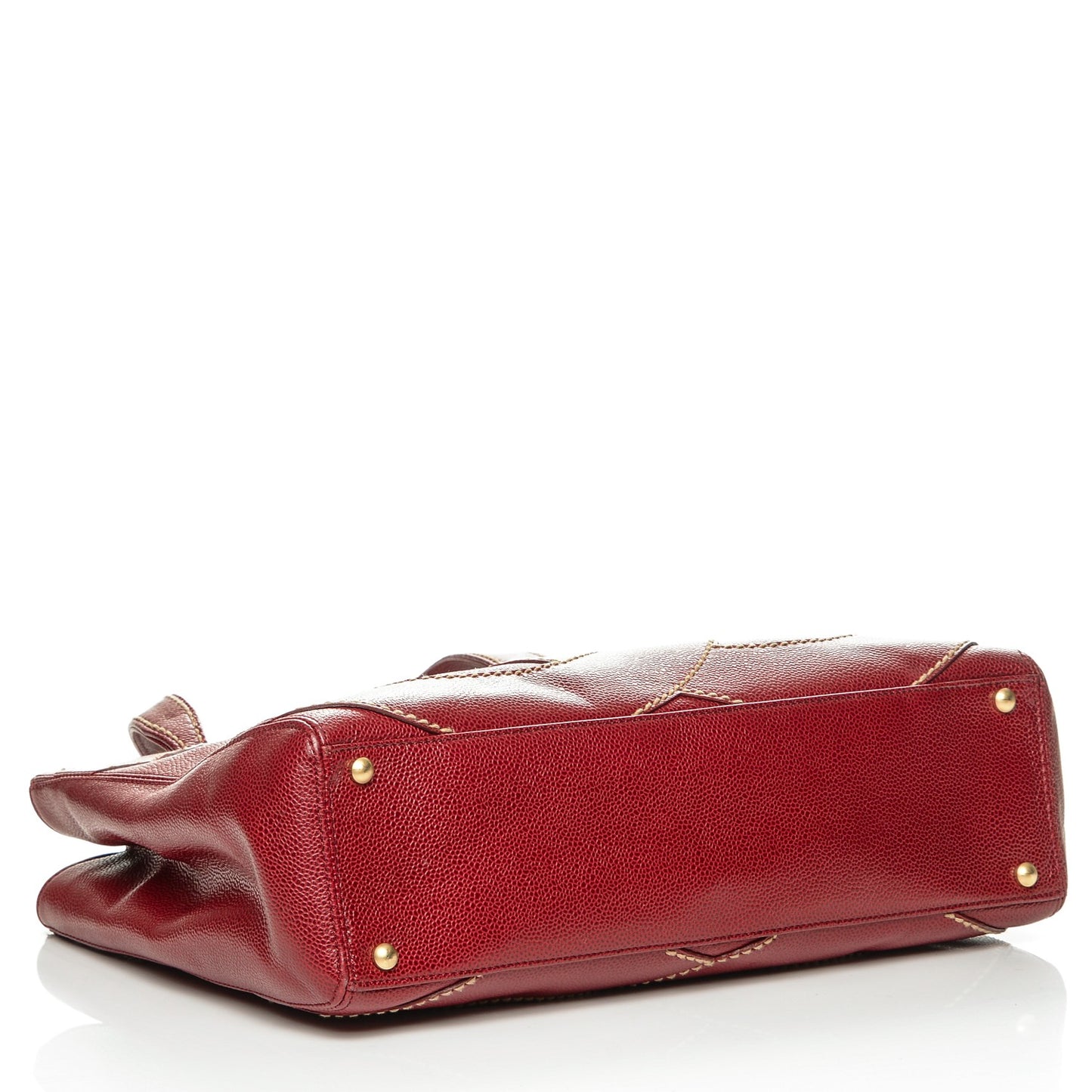 Caviar CC Stitched Tote Red