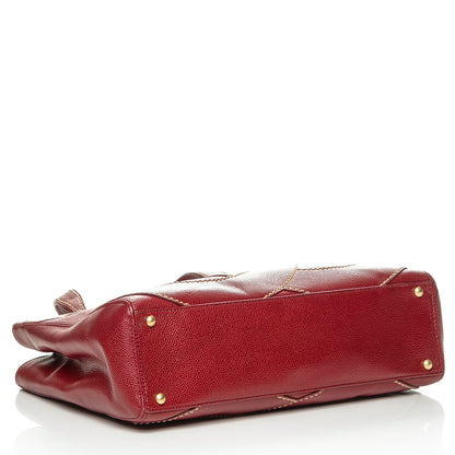 Chanel Caviar CC Stitched Tote Red 4 of 10