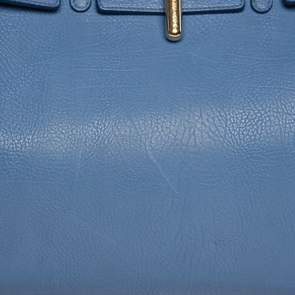 Balenciaga Grained Calfskin L Tube Round Tote Blue 9 of 14