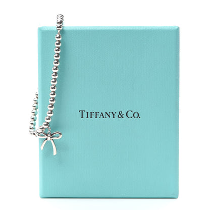 Tiffany Sterling Silver 4mm Bow Bead Bracelet 6 of 6