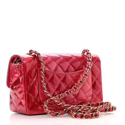 Chanel Shaded Patent Calfskin Quilted Mini Rectangular Flap Pink Dark Pink 2 of 8