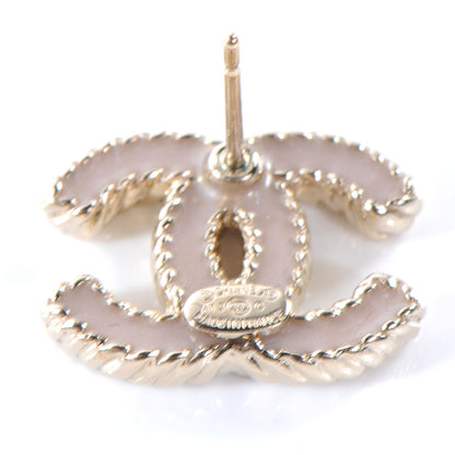Chanel Enamel CC Earrings Light Pink 4 of 5