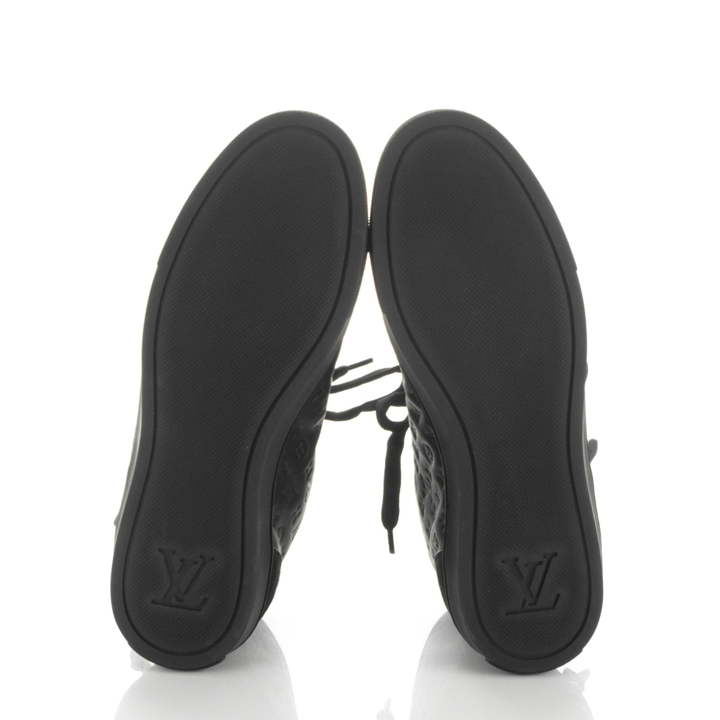Calfskin Embossed Monogram Punchy High Top Sneakers 34 Black