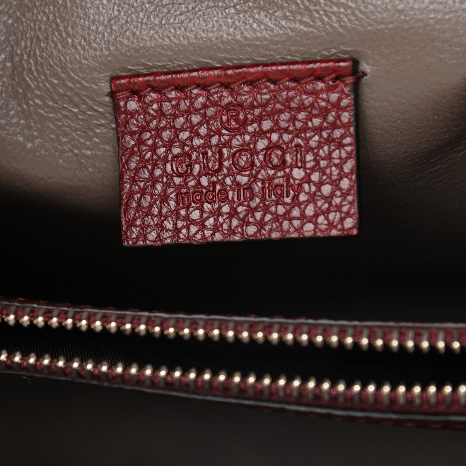 Gucci Grainy Calfskin Small Zumi Top Handle Bag Vintage Bordeaux 6 of 10