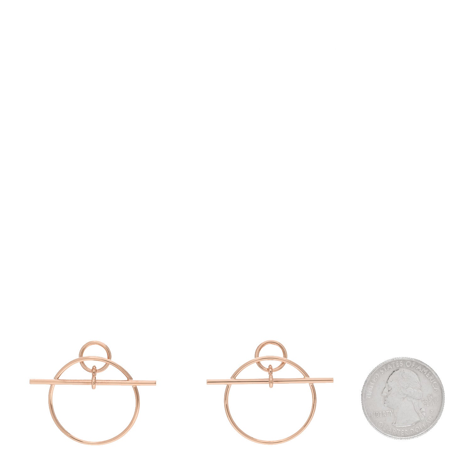 Hermes 18K Rose Gold PM Loop Earrings 2 of 6