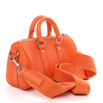 Louis Vuitton Grained Calfskin Aerogram Keepall XS Orange 3 of 8