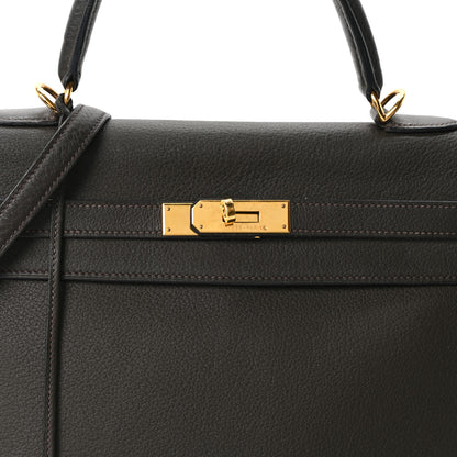 Hermes Vache Liegee Kelly Retourne 35 Vert Bronze 8 of 10