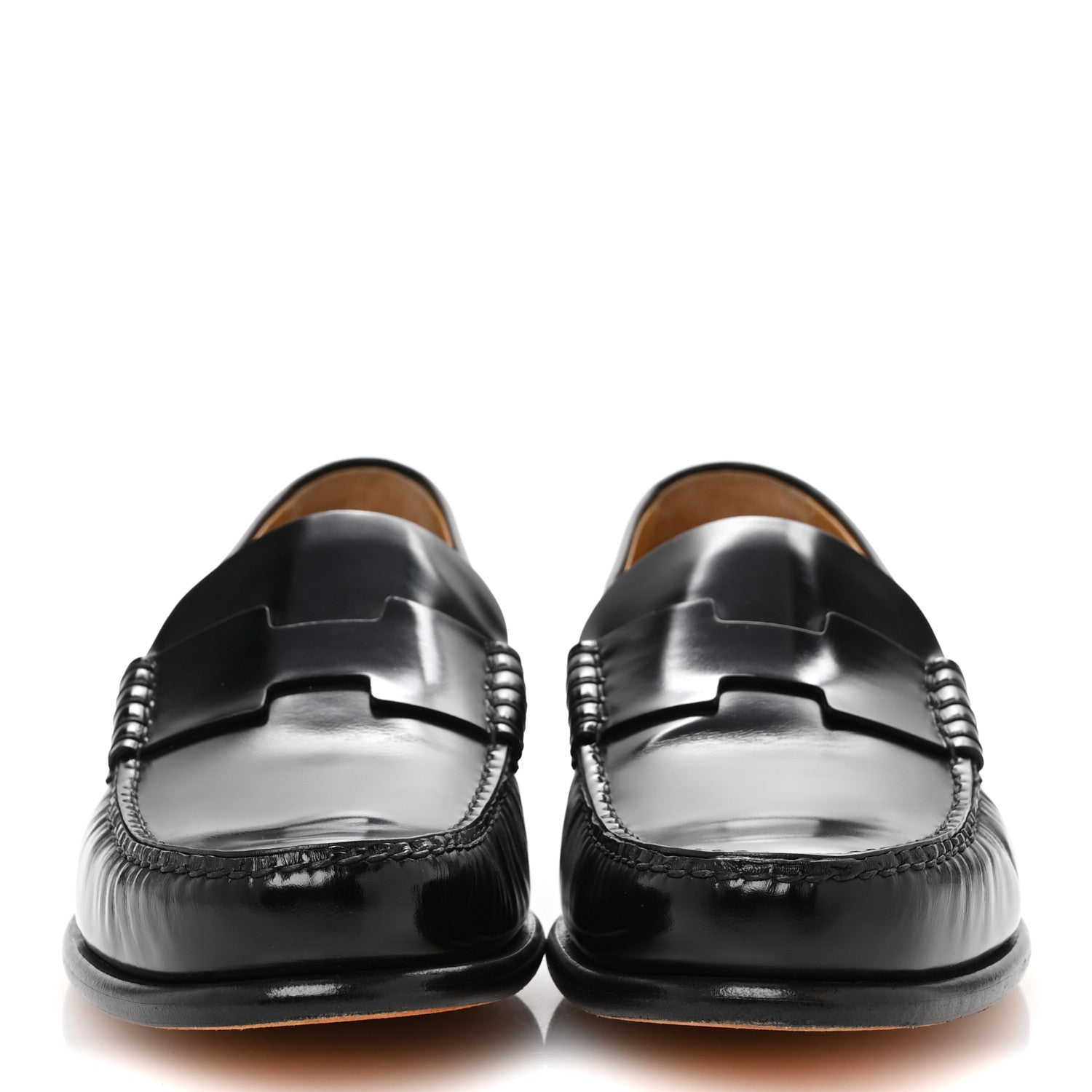 Hermes Calfskin Mens Kennedy Loafers 43 Black 3 of 10