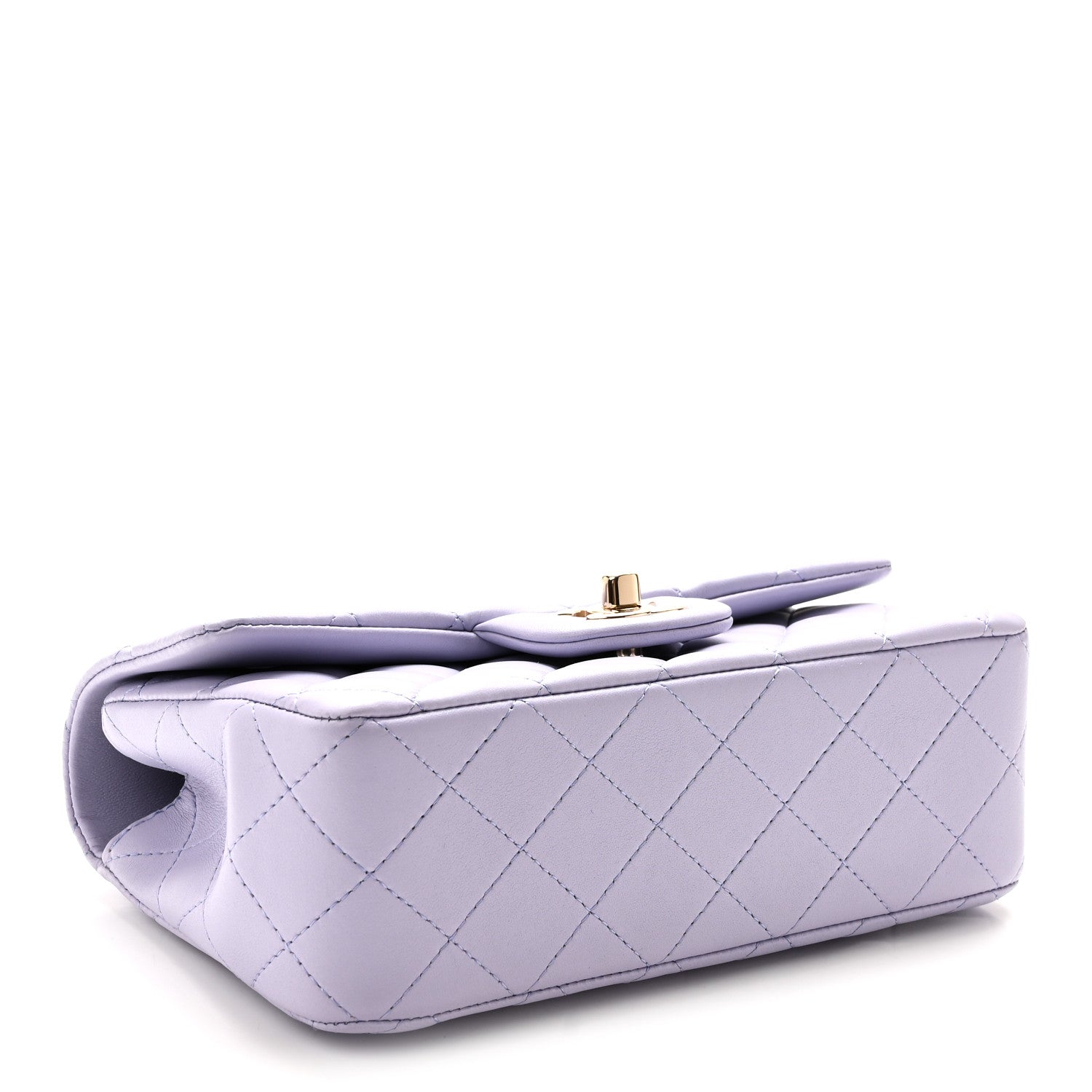 Chanel Lambskin Quilted Mini Top Handle Rectangular Flap Light Purple 4 of 11
