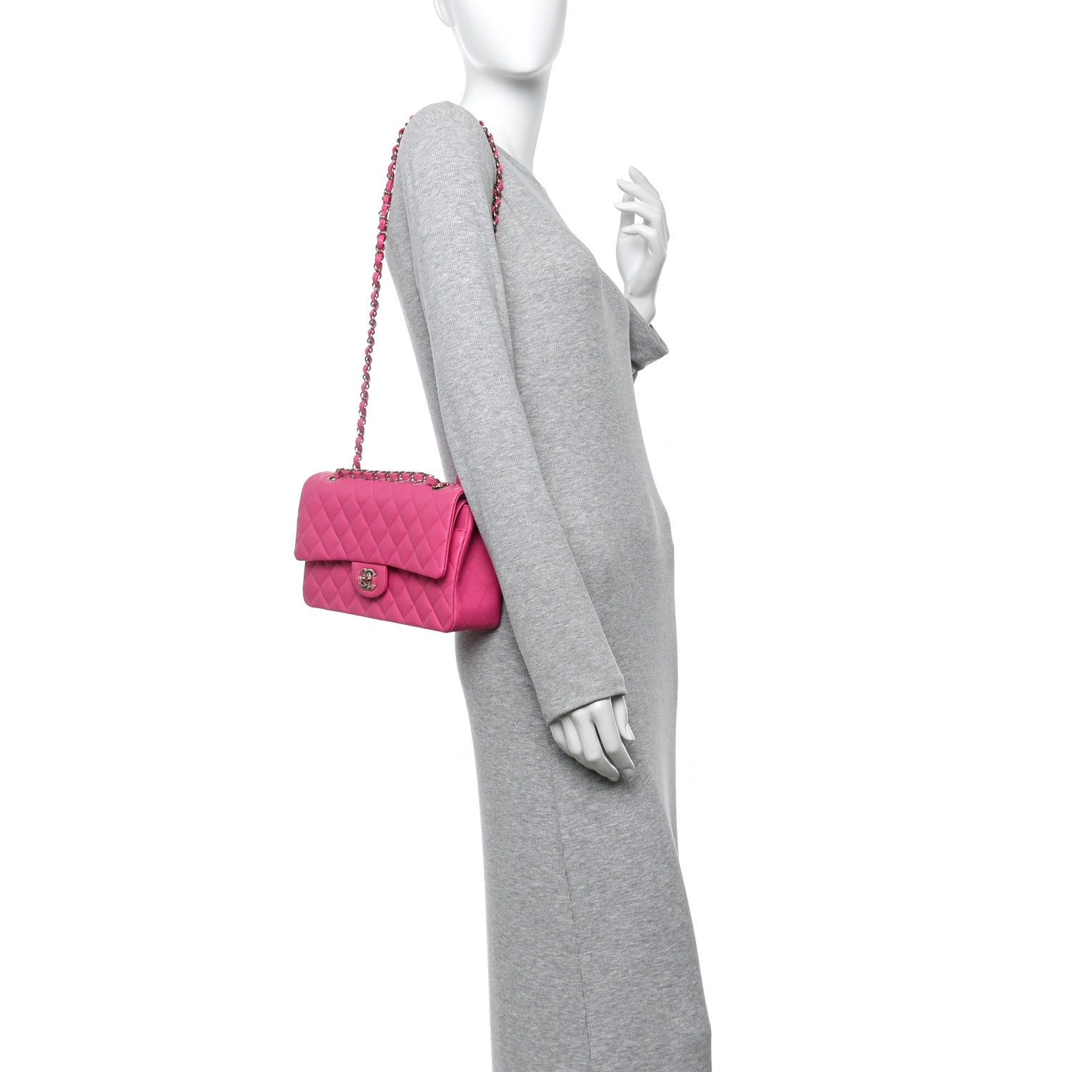 Chanel Caviar Quilted Medium Double Flap Pink 2 of 10