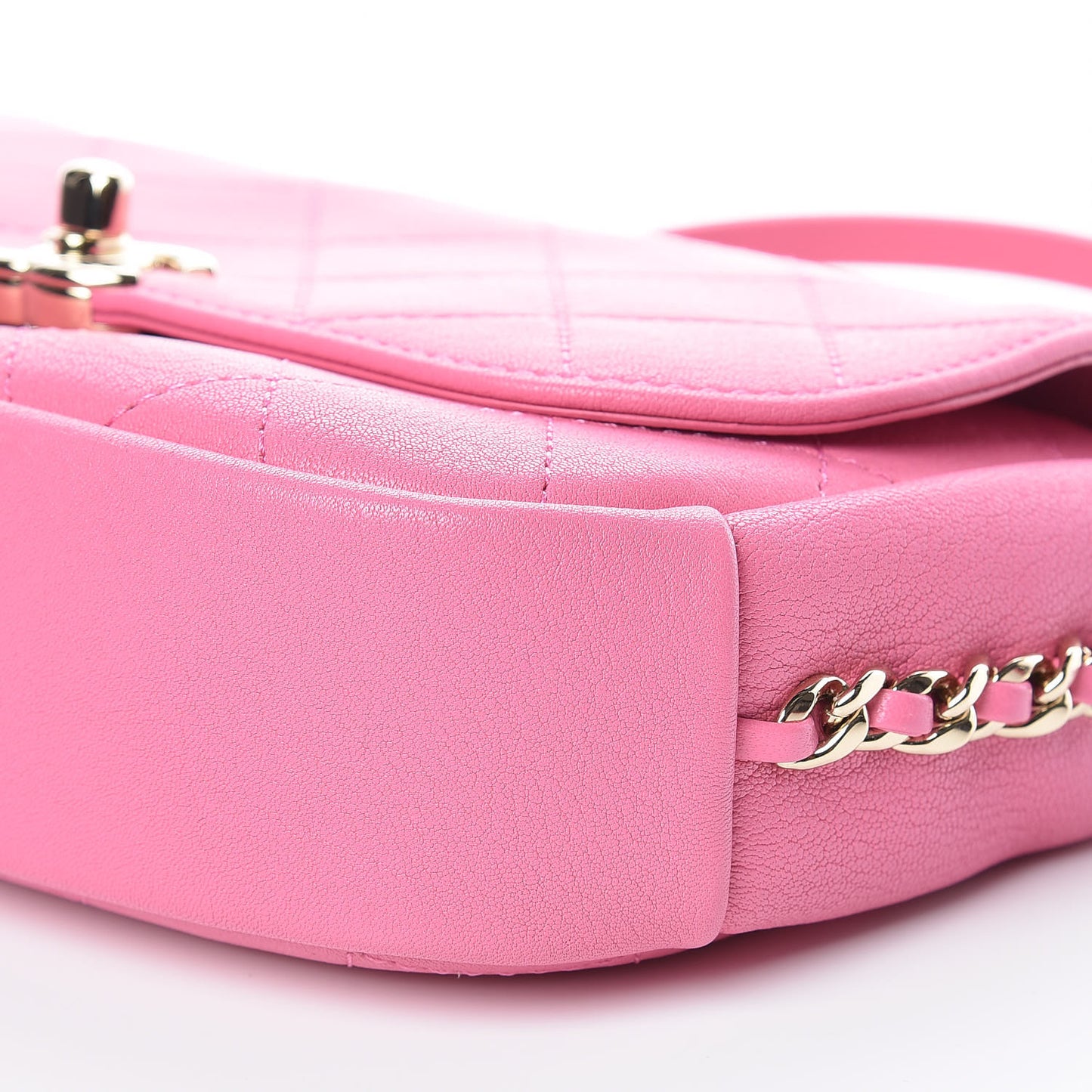 Lambskin Stitched CC Day Flap Bag Pink