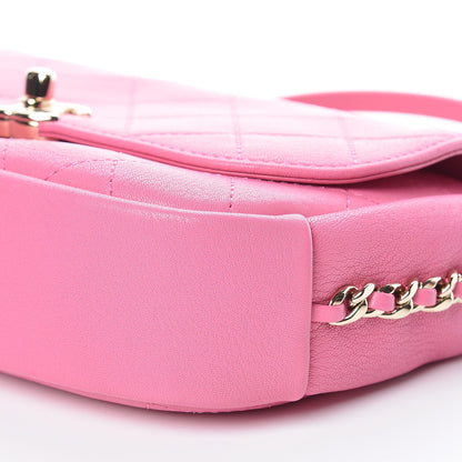 Chanel Lambskin Stitched CC Day Flap Bag Pink 8 of 10