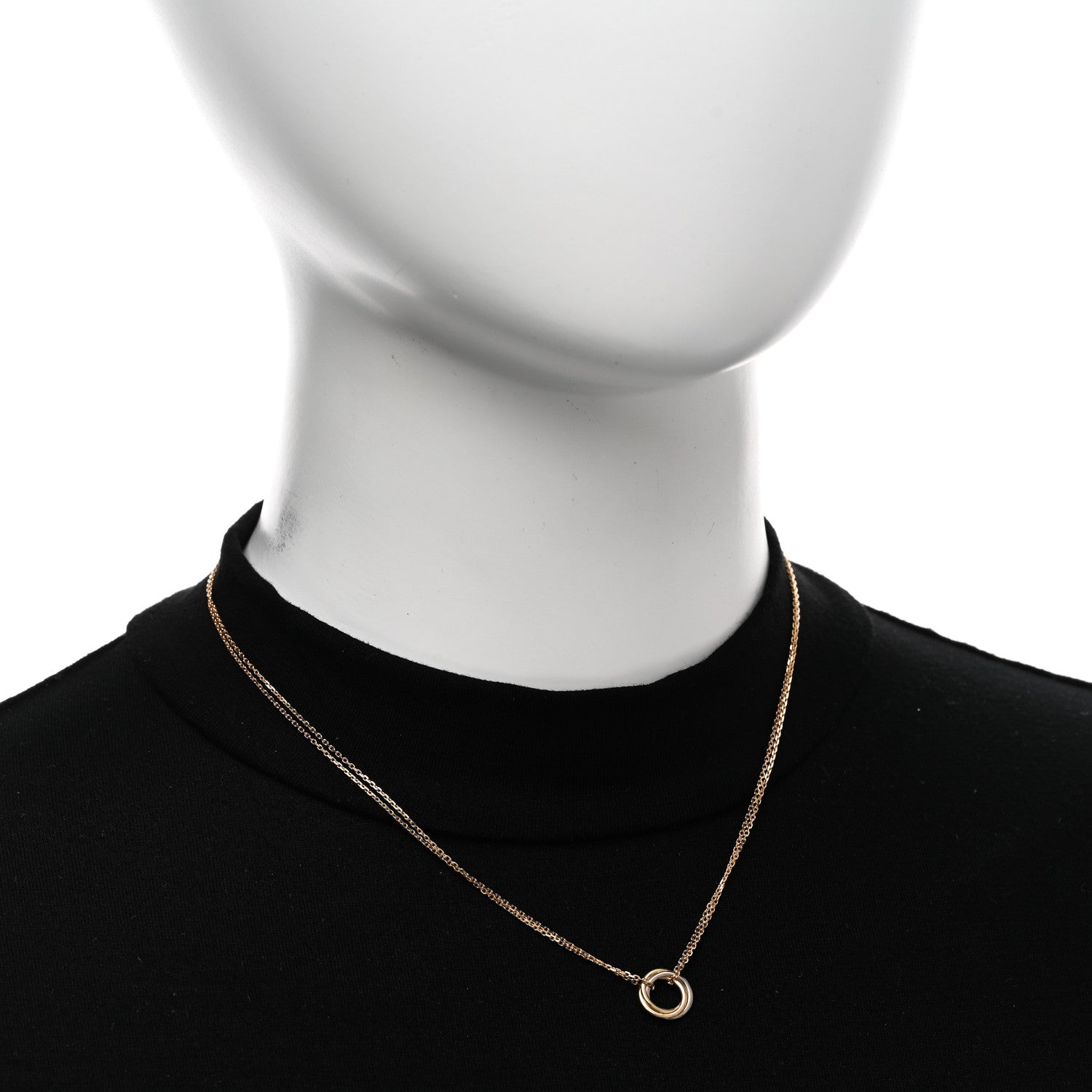 Cartier 18K Pink Yellow White Gold Trinity Double Chain Pendant Necklace 2 of 5
