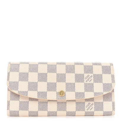 Louis Vuitton Damier Azur Emilie Wallet Rose Ballerine 1 of 7
