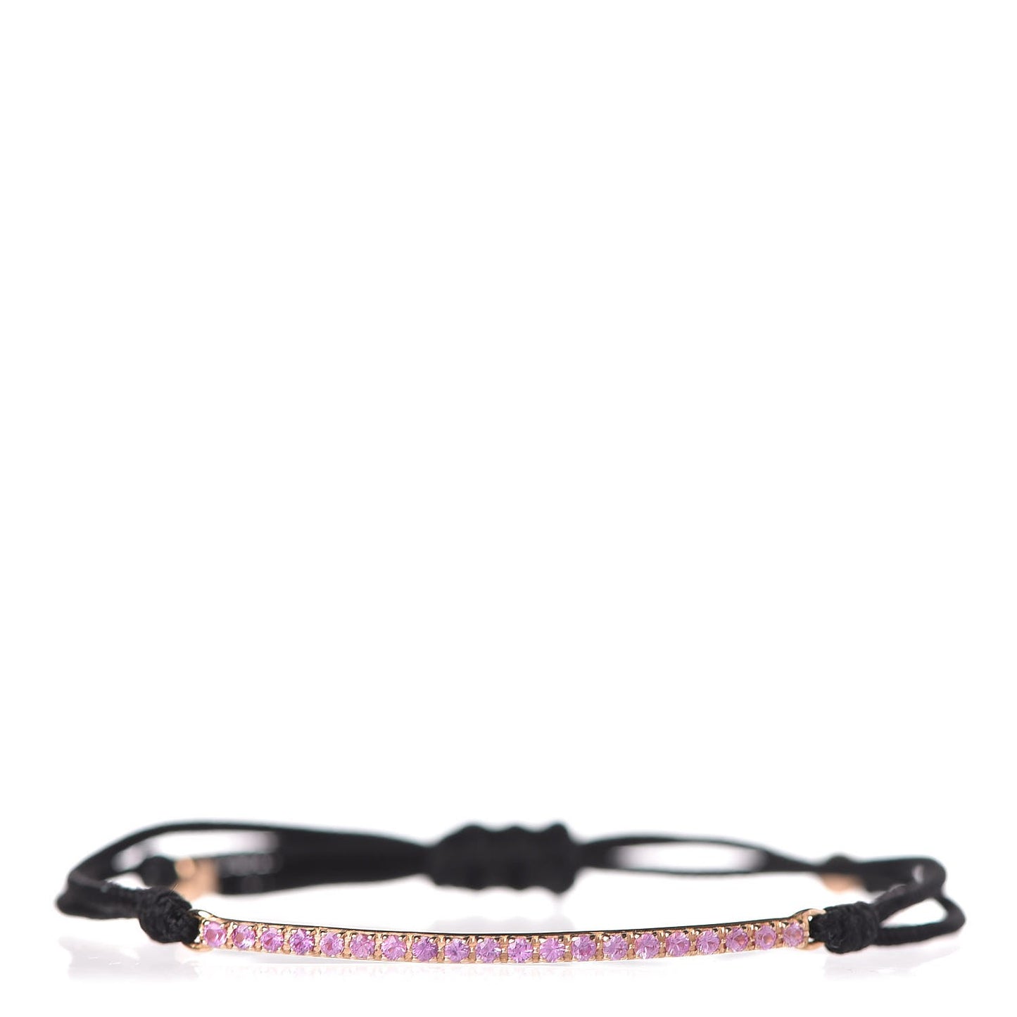 18K Rose Gold Pink Sapphire Metro Bar Cord Bracelet