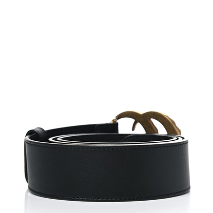 Gucci Moon Calfskin Pearl Double G 40mm Belt 85 34 Black Cream 2 of 4