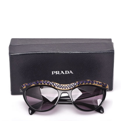 Prada Crystal Cat Eye Sunglasses SPR 04P Black Havana 8 of 8
