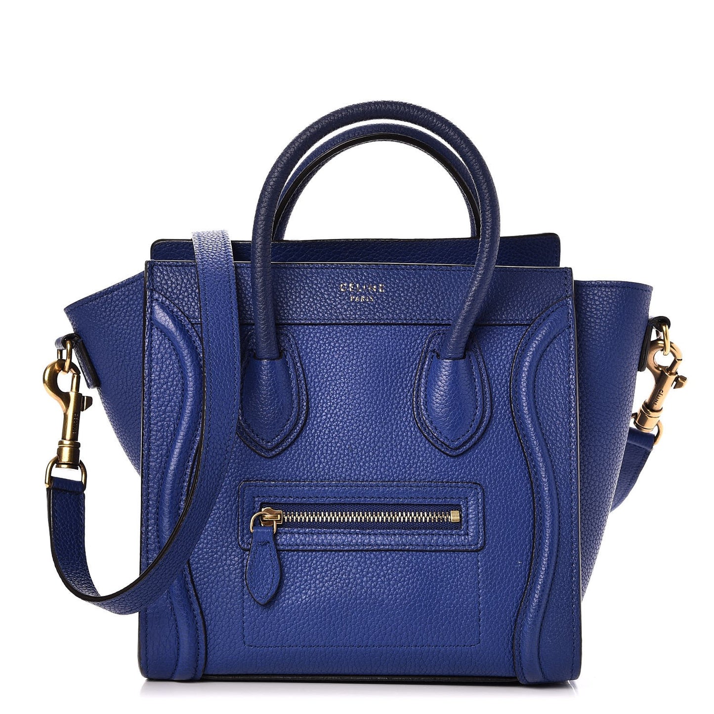 Drummed Calfskin Nano Luggage Indigo