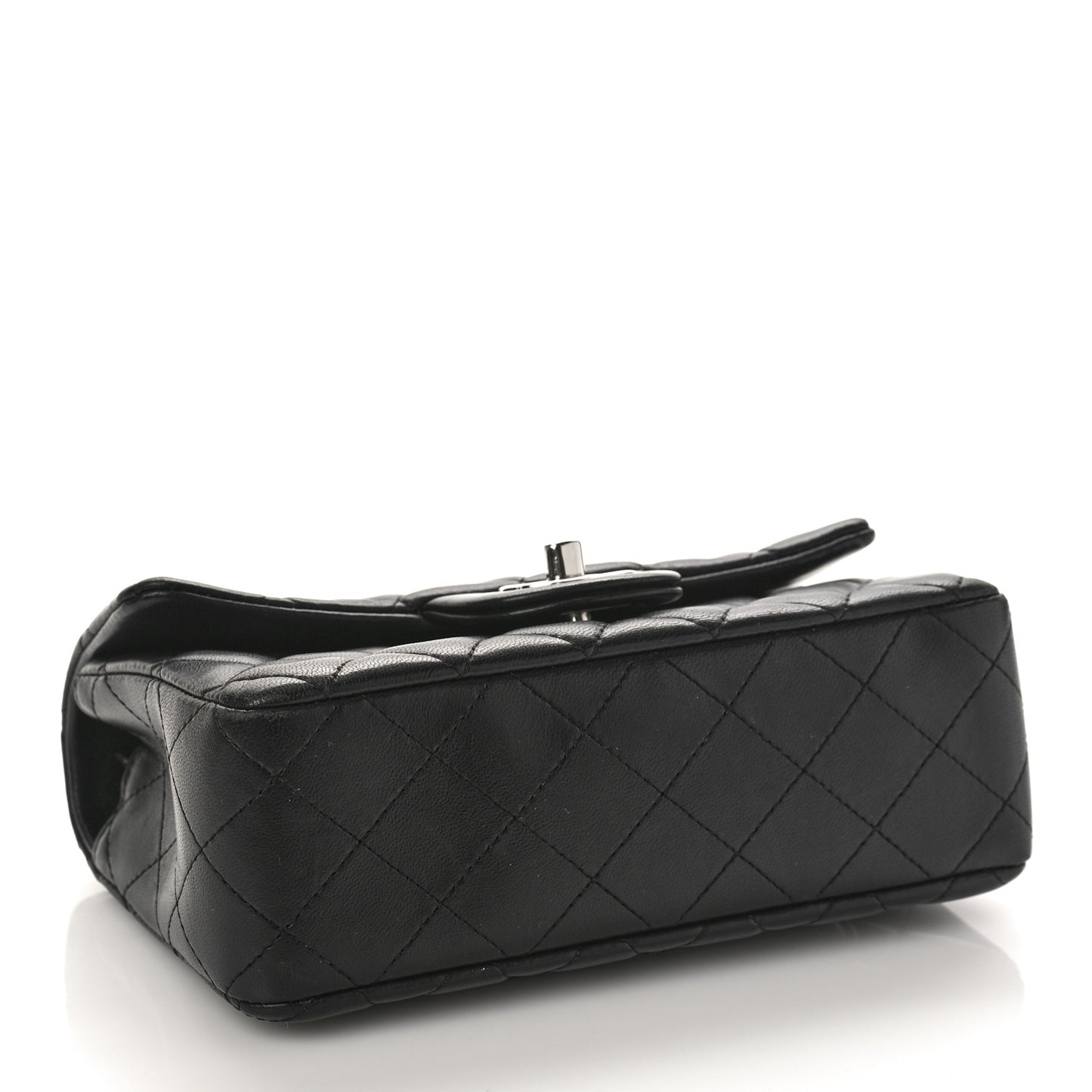 Lambskin Quilted Mini Rectangular Flap Black