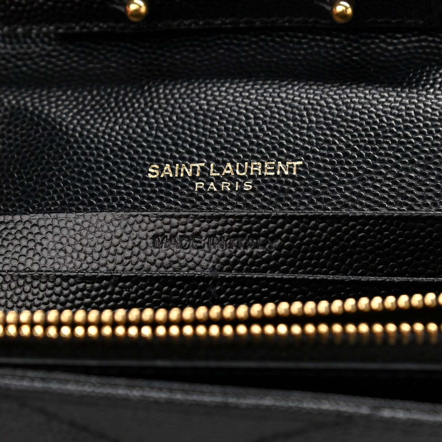 Grain De Poudre Matelasse Chevron Monogram Chain Wallet Black