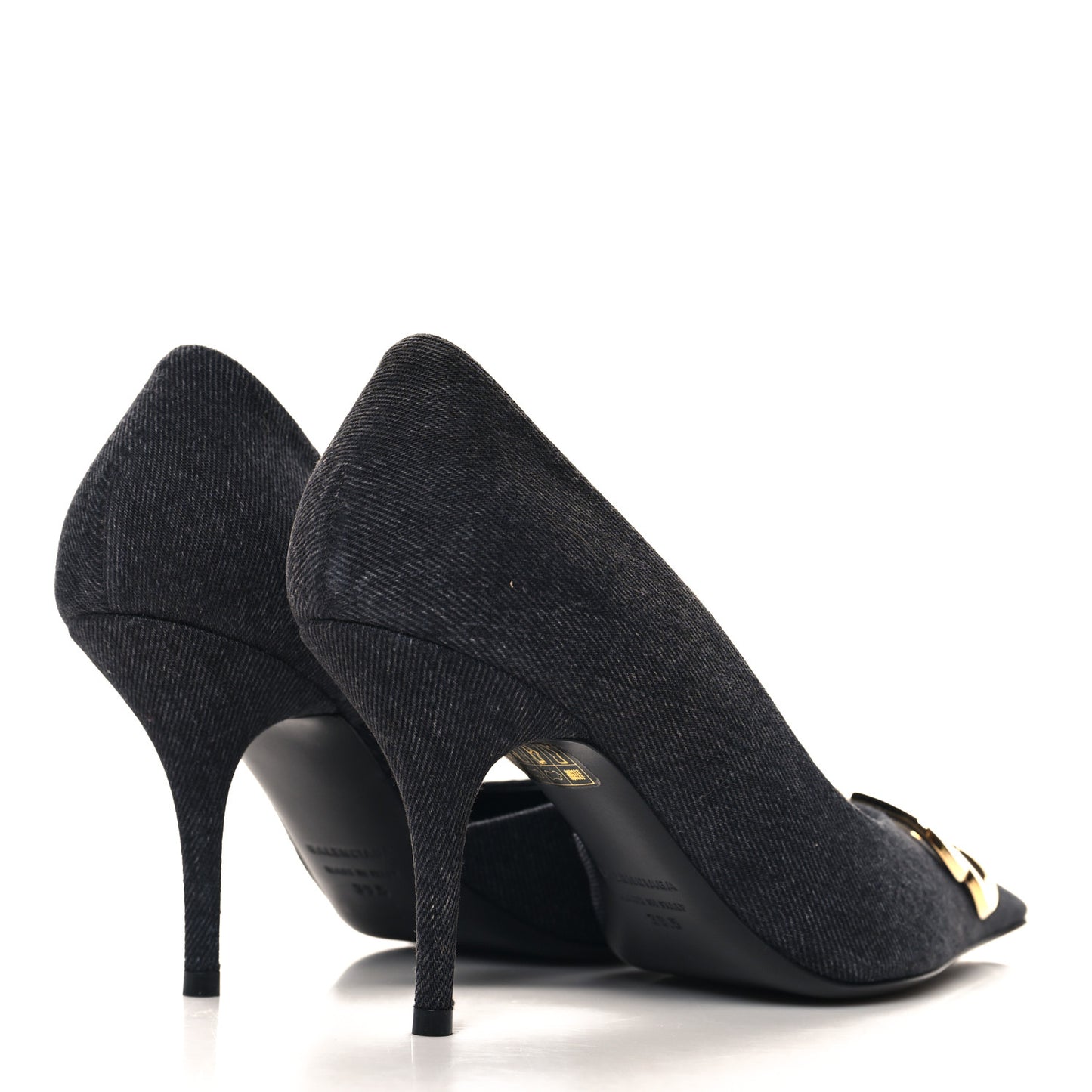 Denim BB D'Orsay Pointed Toe Knife 80mm Pump 39.5 Black