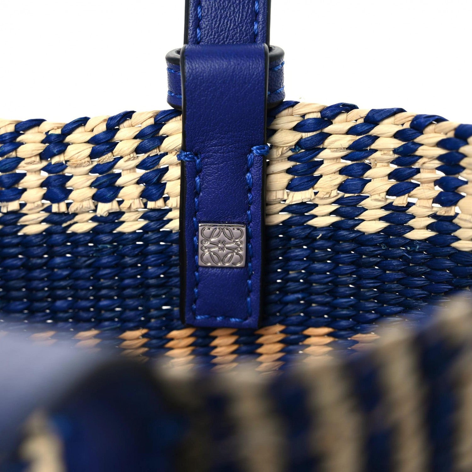 Loewe Raffia Small Square Basket Tote Bag Blue Multicolor 7 of 10