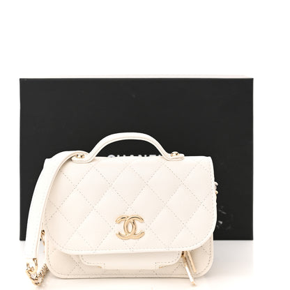 Chanel Caviar Quilted Business Affinity Clutch With Chain Flap White 12 of 12