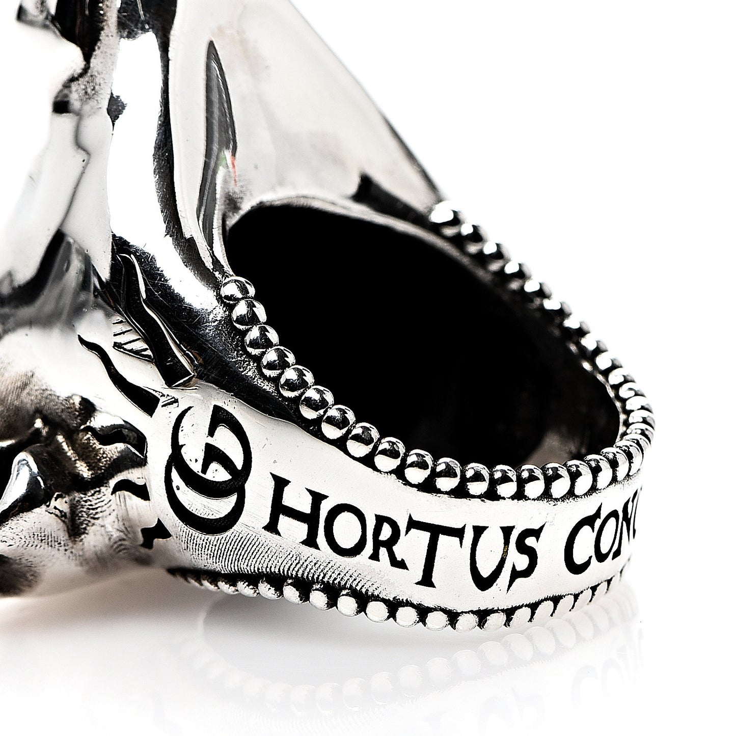 Sterling Silver Resin Anger Forest Bull's Head Ring 50 5.25