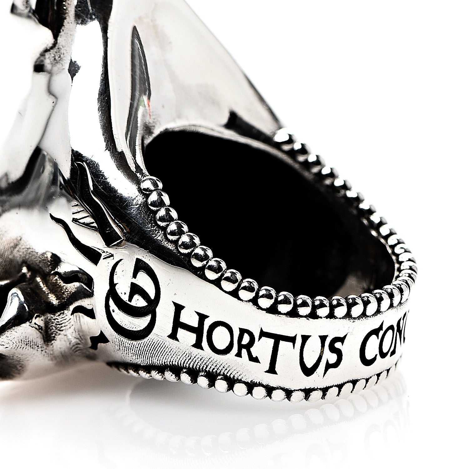 Gucci Sterling Silver Resin Anger Forest Bull's Head Ring 50 5.25 4 of 7