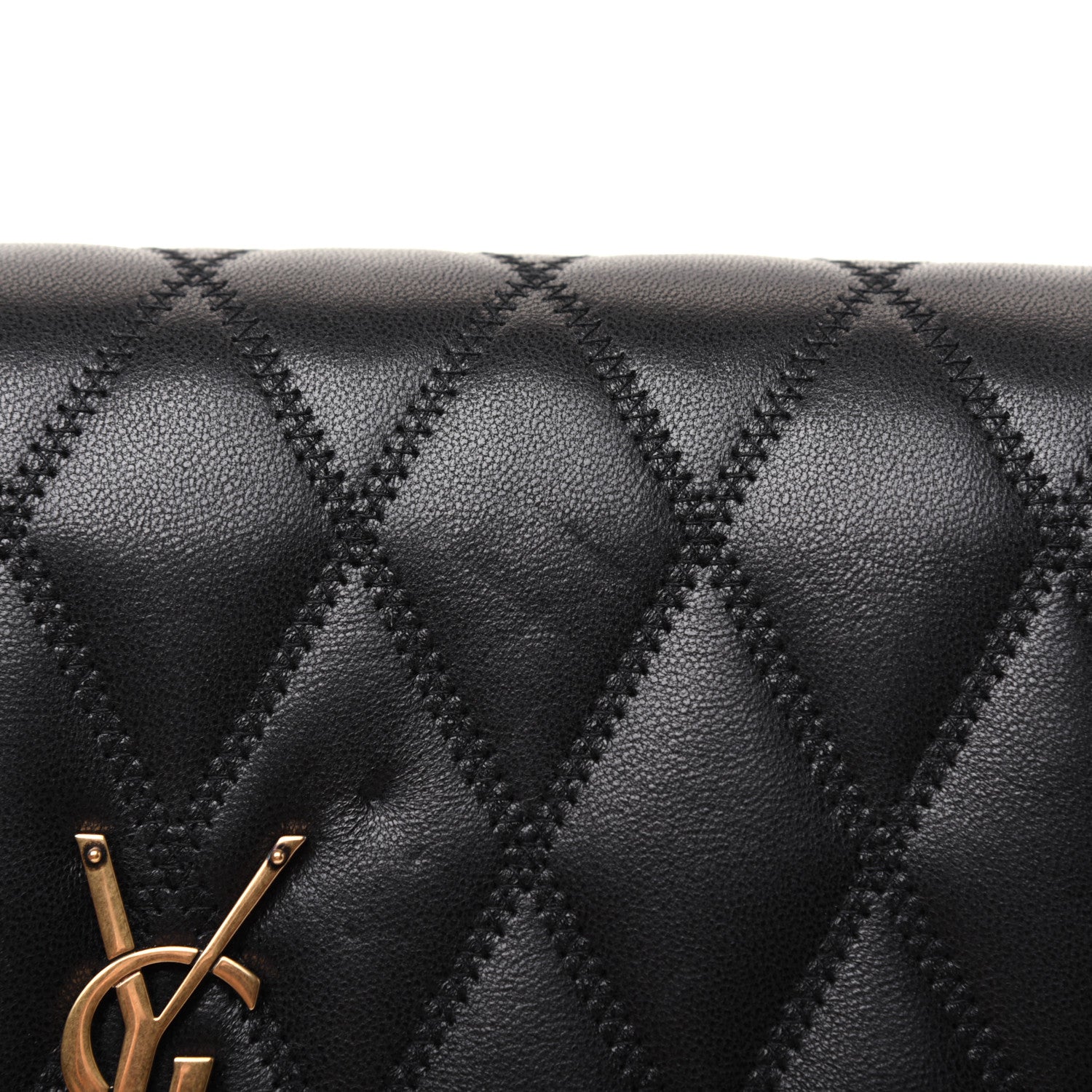 Saint Laurent Lambskin Diamond Quilted Monogram Angie Chain Bag Black 18 of 23